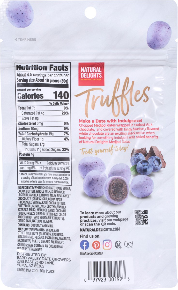 slide 5 of 9, Bard Valley Natural Delights Milk Chocolate Blueberry Truffles, 5 oz