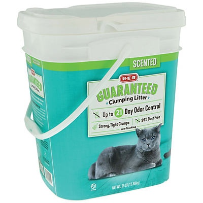 slide 1 of 1, H-E-B Guaranteed Clumping Litter Odor Control Scented, 35 lb