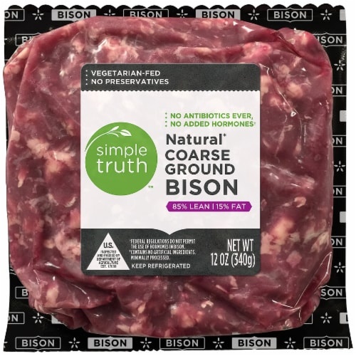 slide 1 of 1, Simple Truth Natural Coarse Ground Bison 85% Lean, 12 oz