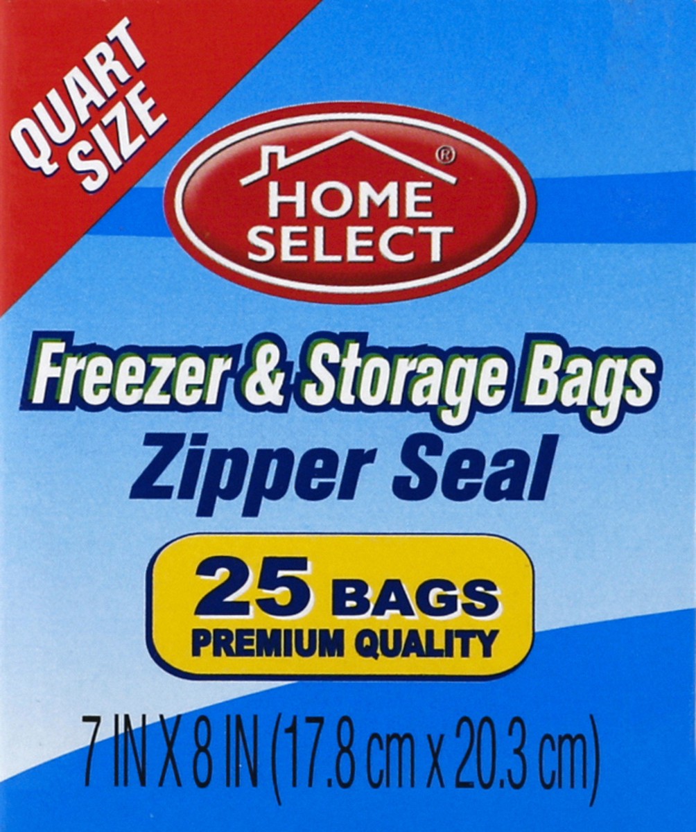 slide 5 of 10, Home Select Freezer & Storage Bags 25 ea, 25 ct