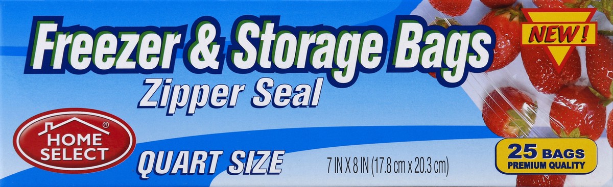 slide 8 of 10, Home Select Freezer & Storage Bags 25 ea, 25 ct