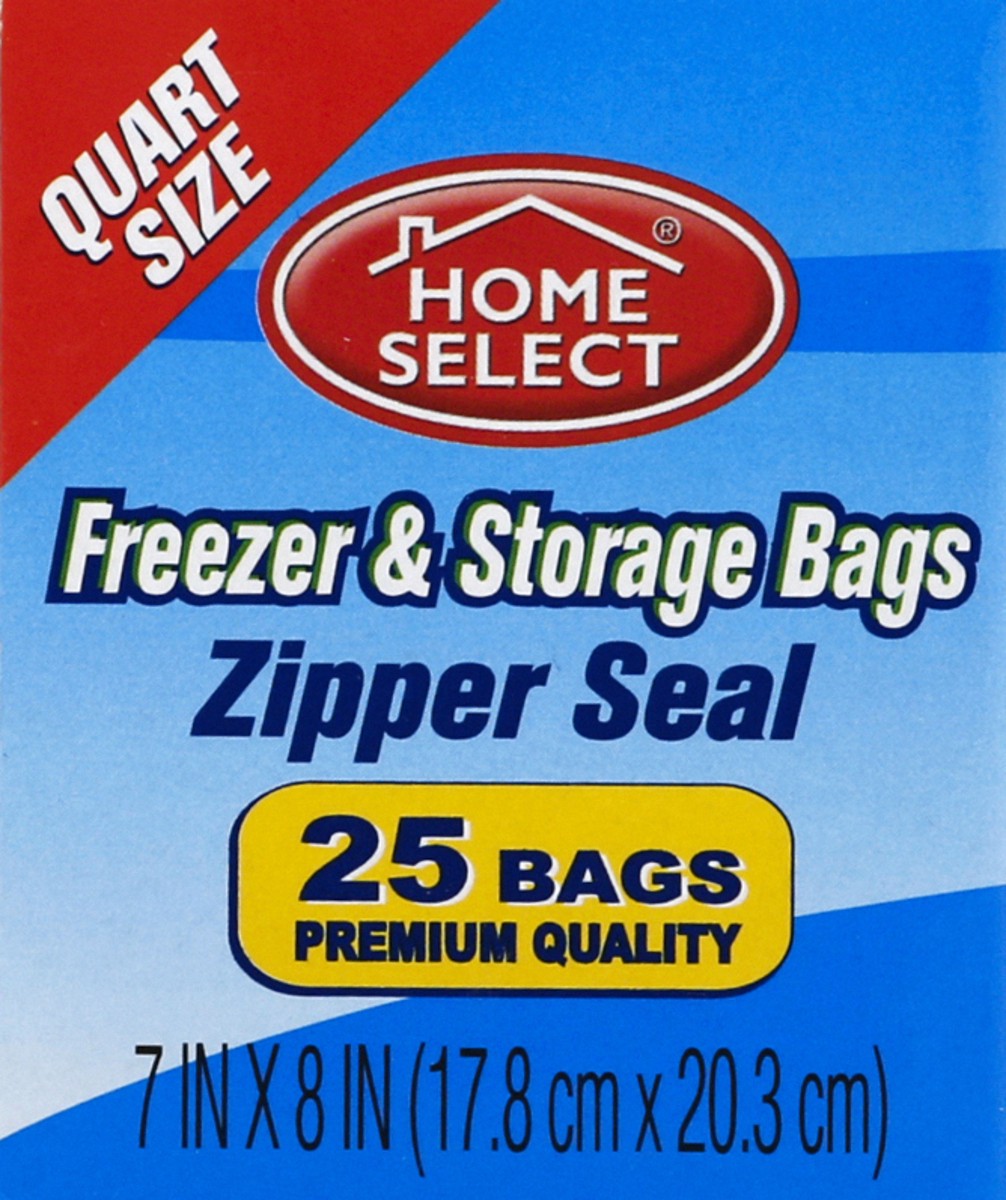 slide 9 of 10, Home Select Freezer & Storage Bags 25 ea, 25 ct