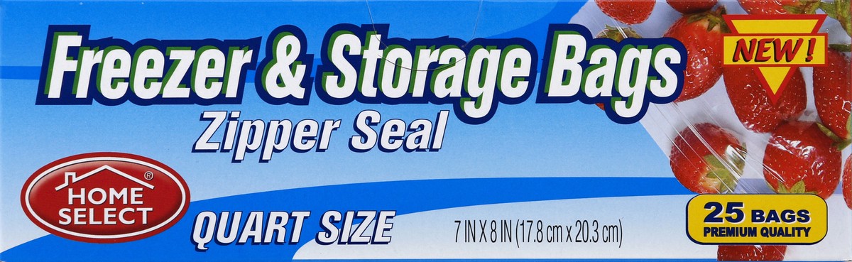 slide 1 of 10, Home Select Freezer & Storage Bags 25 ea, 25 ct