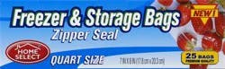 Home Select Freezer & Storage Bags - 25 ea