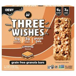 Three Wishes Grain Free S'mores Granola Bars 5 - 0.88 oz Bars