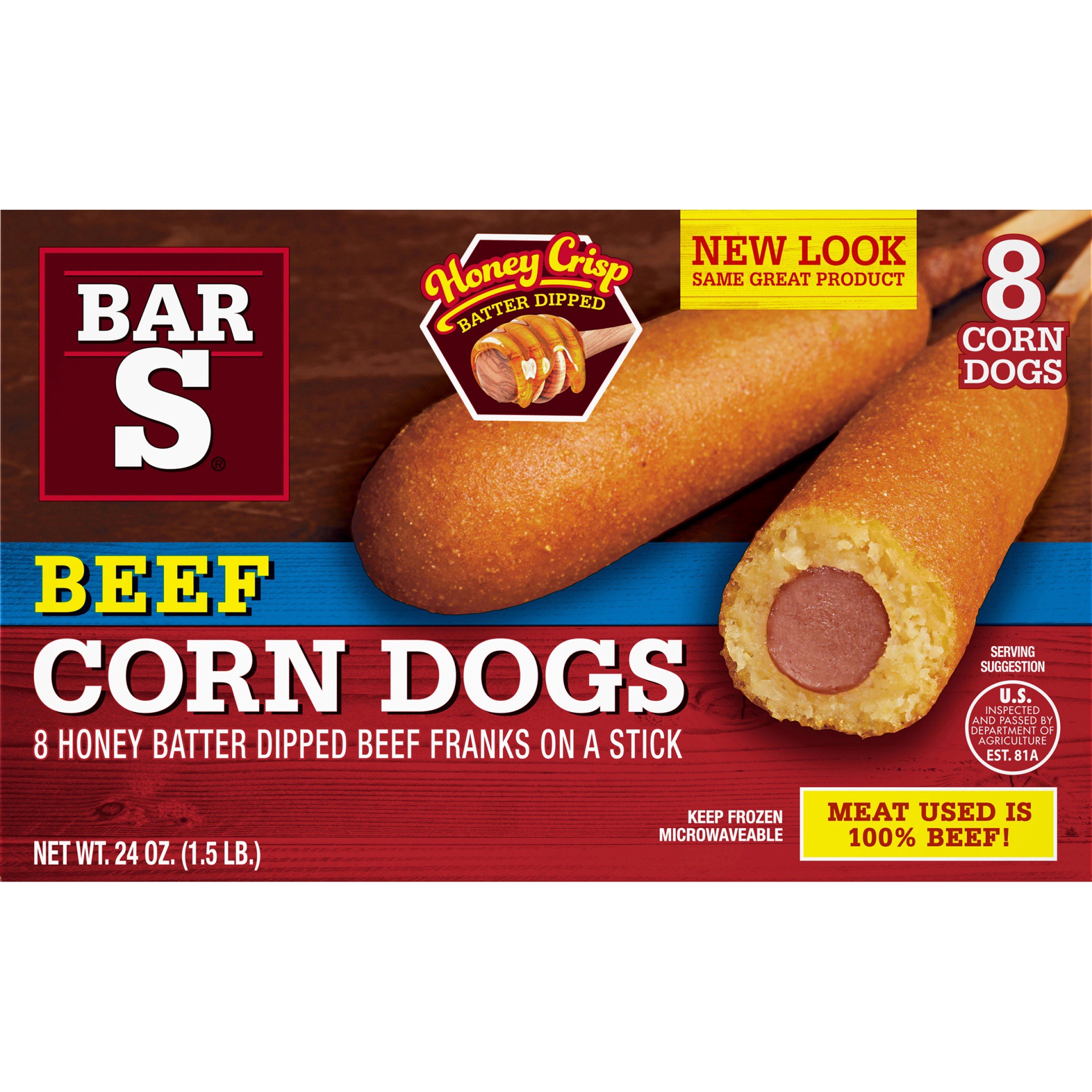 slide 7 of 7, Bar-S Bar S Beef Corn Dogs, 24 oz