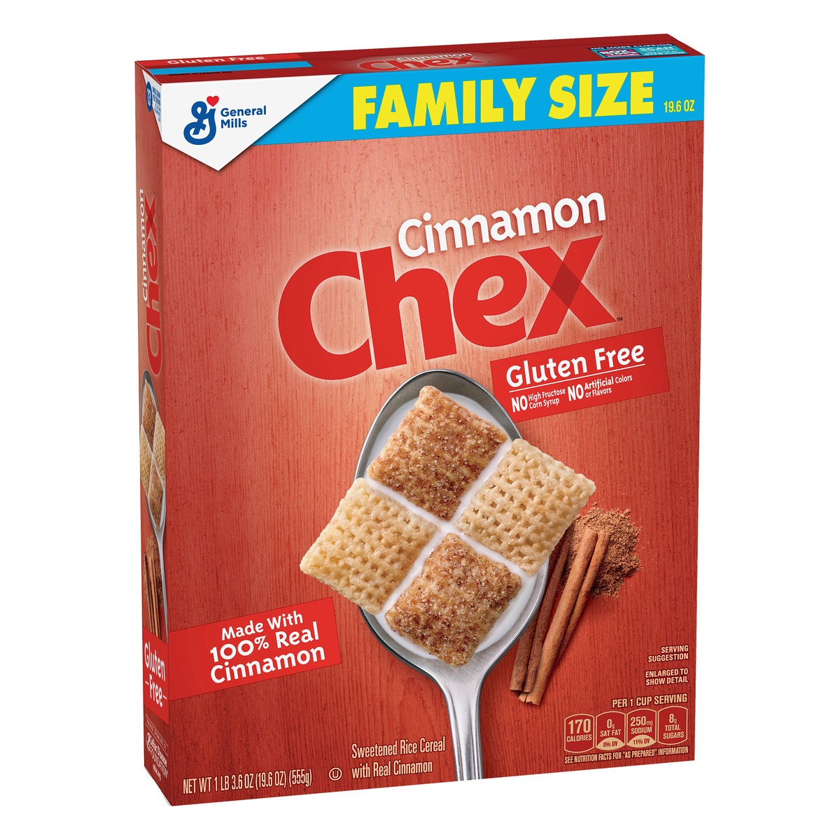 slide 5 of 12, Chex Family Size Gluten Free Cinnamon Cereal 19.6 oz, 19.6 oz