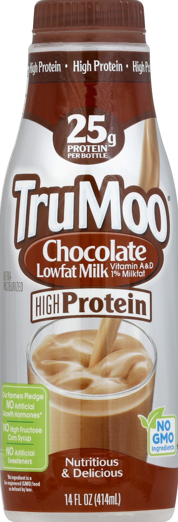 slide 1 of 10, TruMoo High Protein 1% Low Fat Chocolate Milk - 14 fl oz, 14 fl oz