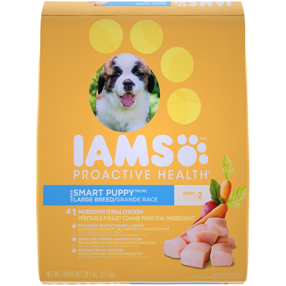 slide 1 of 1, IAMS Proactive Health Chicken Large Breed Dry Puppy Food, 38.5 lb