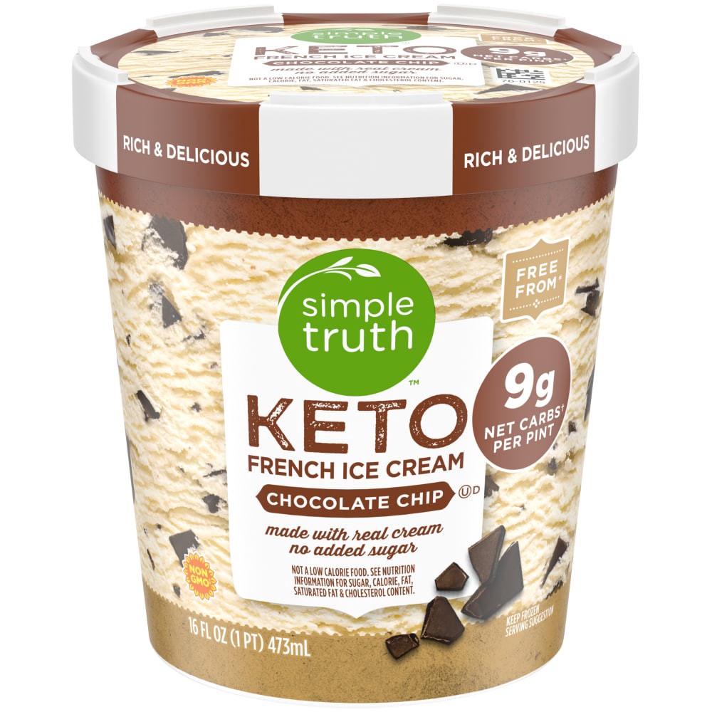 slide 1 of 3, Simple Truth Keto Chocolate Chip French Ice Cream, 16 fl oz