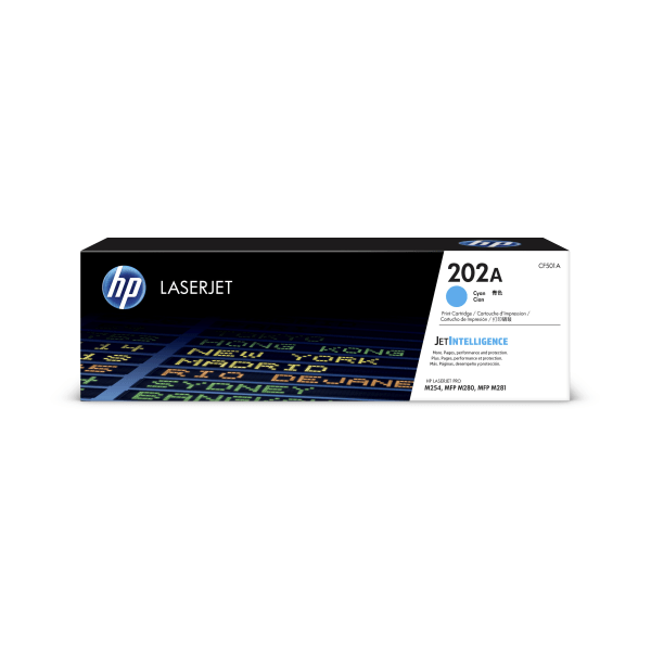 slide 1 of 5, HP 202A (Cf501A) Cyan Original Laserjet Toner Cartridge, 1 ct