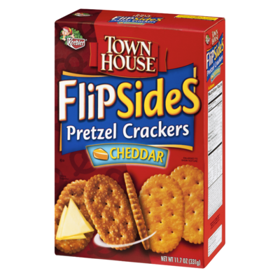 slide 1 of 1, Town House Keebler Town House Flipsides Cheddar Pretzel Crackers, 11.7 oz
