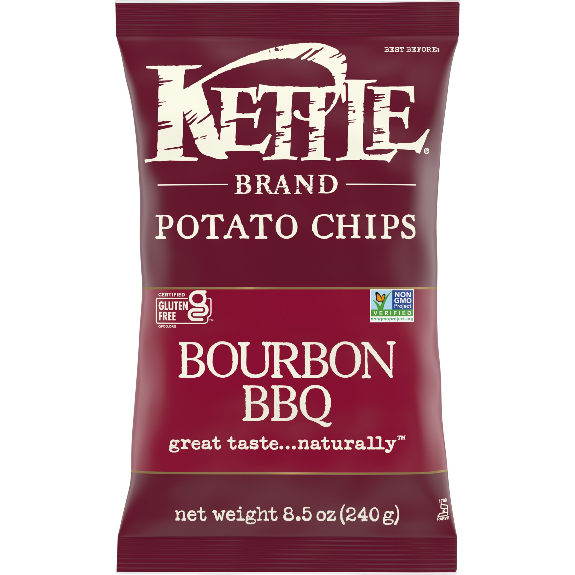 slide 1 of 5, Kettle Brand Potato Chips, Bourbon BBQ Kettle Chips, 8.5 Oz, 8.5 oz