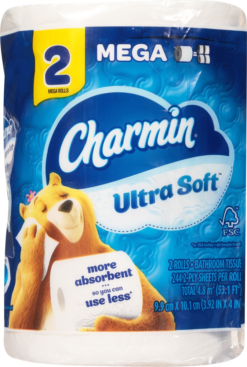 slide 6 of 9, Charmin Ultra Soft 2-Ply Mega Rolls Bathroom Tissue 2 ea, 2 ct