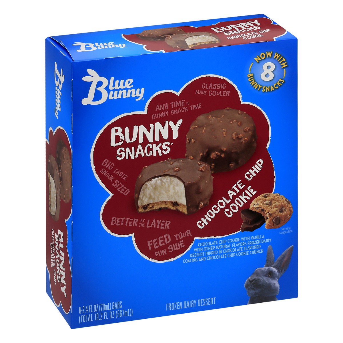 slide 7 of 13, Blue Bunny Choc Chip Cooki Bunny Snacks Bar 8Pk, 19.2 fl oz