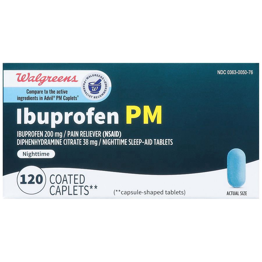 slide 1 of 5, Walgreens Pm Ibuprofen 200Mg Pain Reliever Caplets, 120 ct