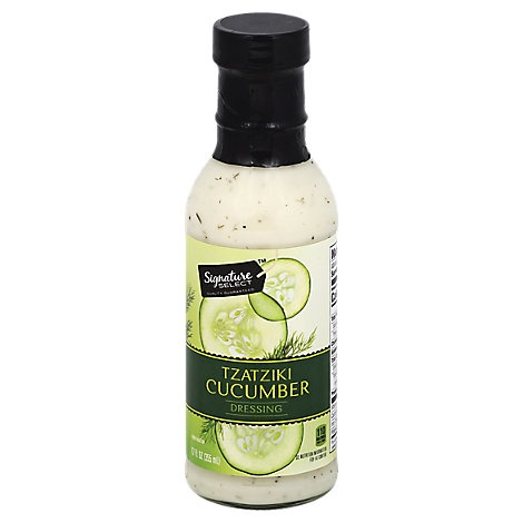 slide 1 of 1, Signature Select Dressing Tzatziki Cucumber, 12 fl oz