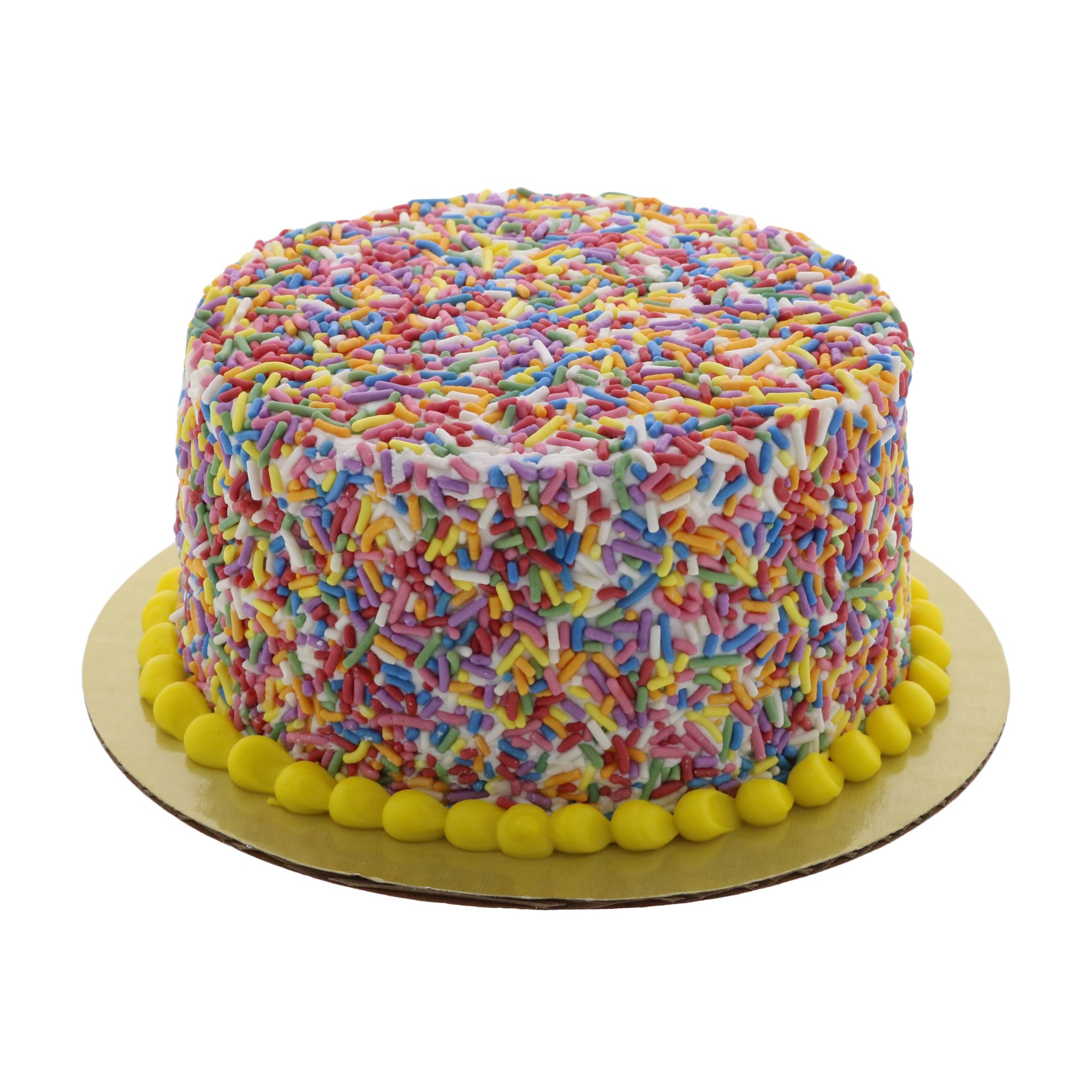 slide 1 of 1, H-E-B Bakery Kosher Sprinkle Cake, 6 in