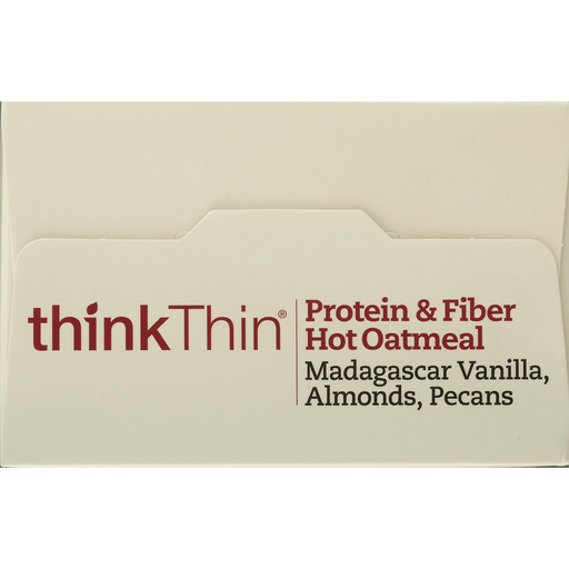 slide 8 of 9, thinkThin Madagascar Vanilla Almonds Pecans Protein Fiber Hot Oatmeal, 10.58 oz