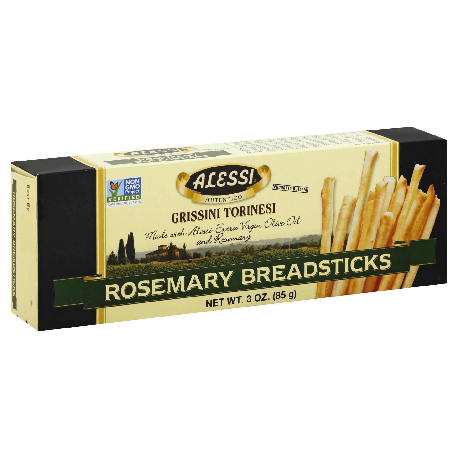 slide 1 of 1, Alessi Rosemary Breadsticks, 3 oz