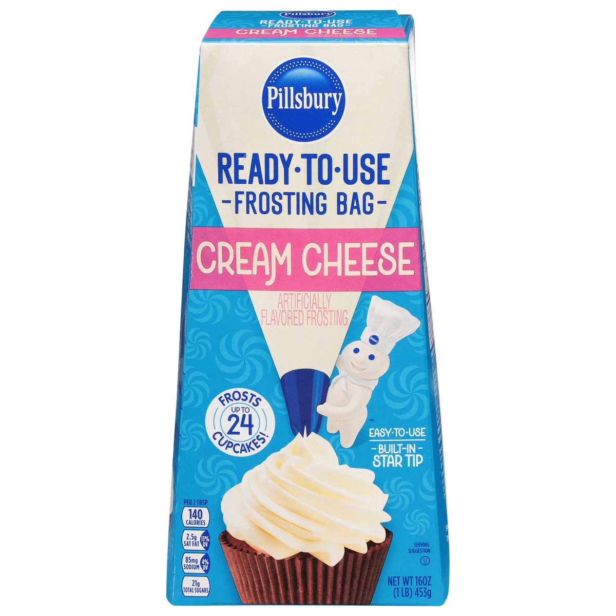 slide 1 of 9, Pillsbury Frosting Filled Pastry Bag Cream Cheese, 16 oz