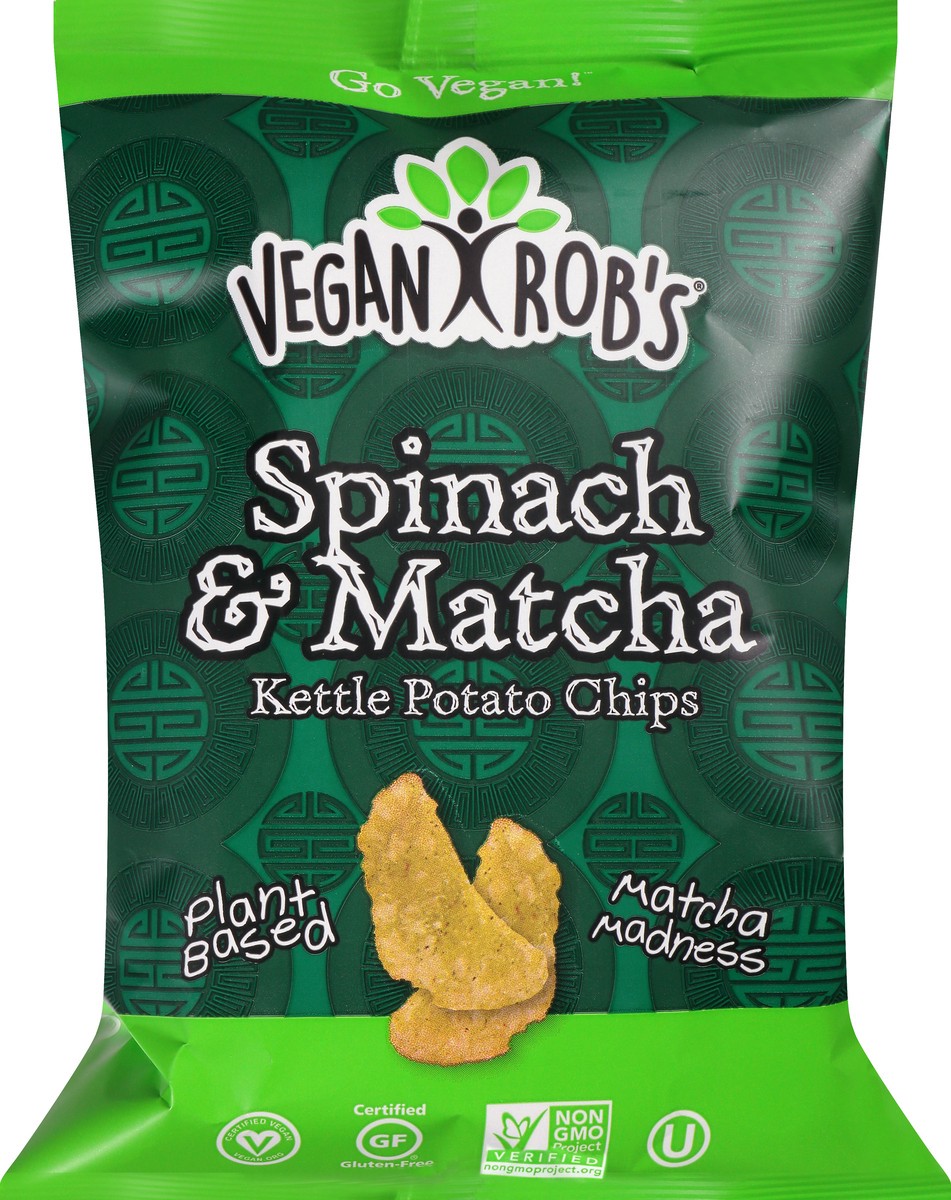 slide 2 of 13, Vegan Rob's Kettle Spinach & Matcha Potato Chips 2 oz, 2 oz