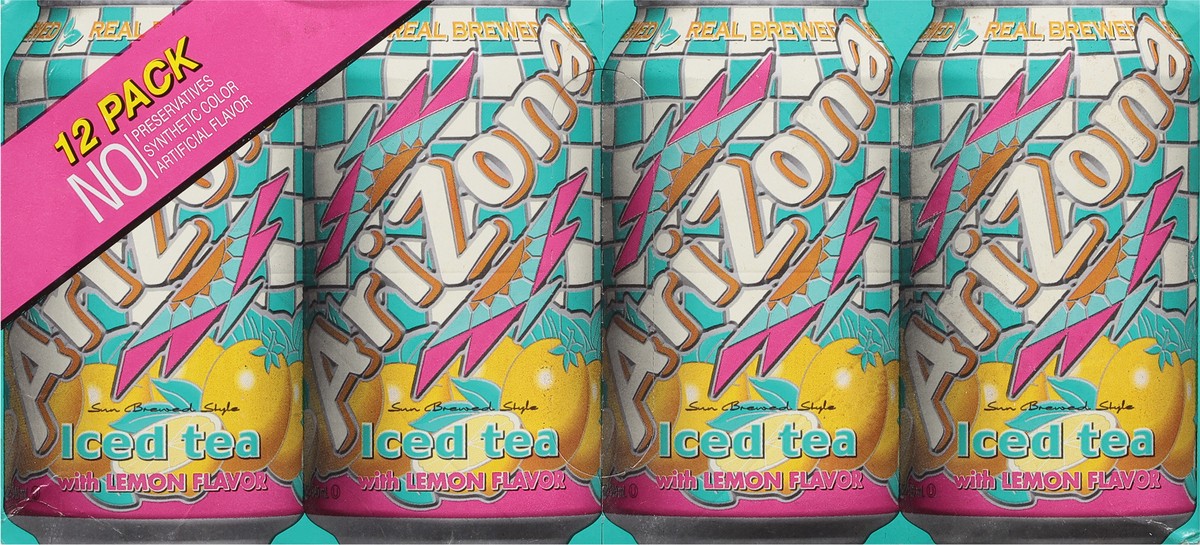 slide 3 of 9, AriZona Iced Tea with Lemon Flavor - 12 ct; 11.5 fl oz, 12 ct; 11.5 fl oz