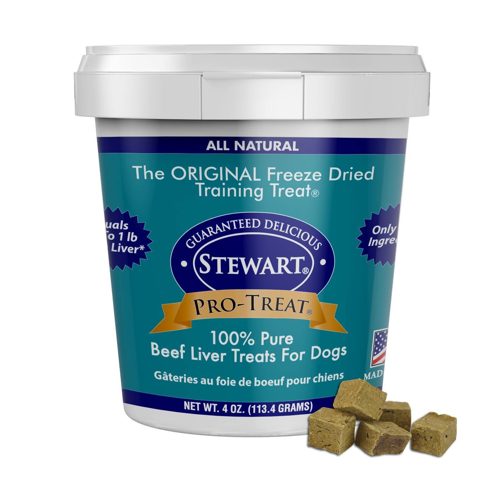 slide 1 of 1, Stewart Freeze-Dried Beef Liver Dog Treat Tub, 4 oz