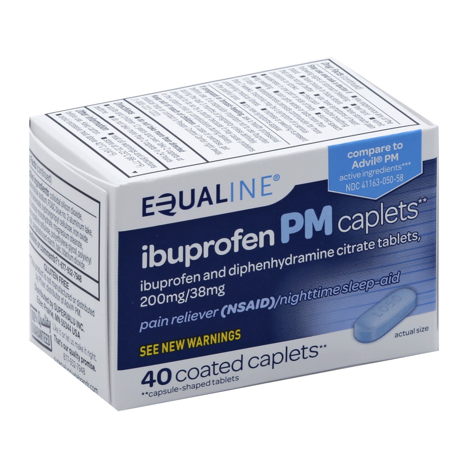 slide 1 of 1, Equaline Ibuprofen Night, 40 ct