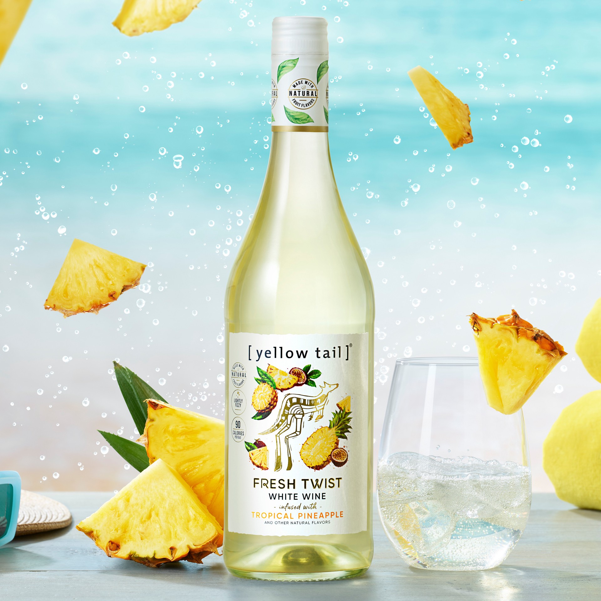 slide 5 of 6, Yellow Tail Fresh Twist Tropical Pineapple, 750ml, 750 ml