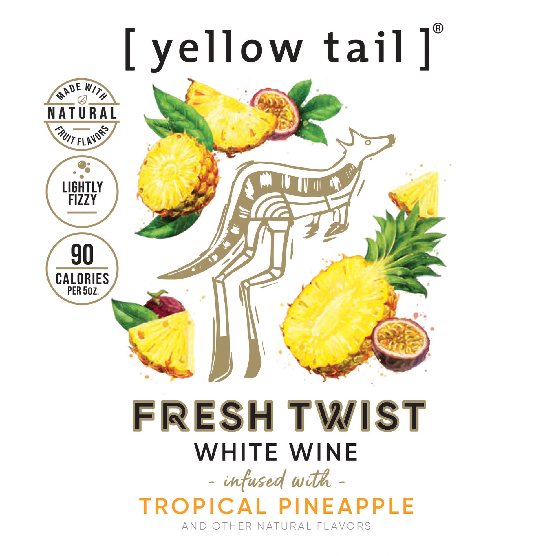 slide 4 of 6, Yellow Tail Fresh Twist Tropical Pineapple, 750ml, 750 ml