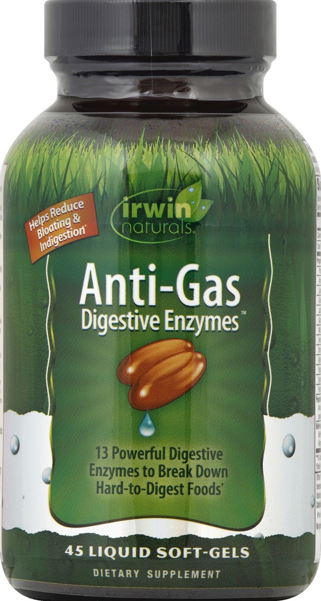 slide 2 of 6, Irwin Naturals Anti-Gas Digestive Enzymes 45 ea, 45 ct