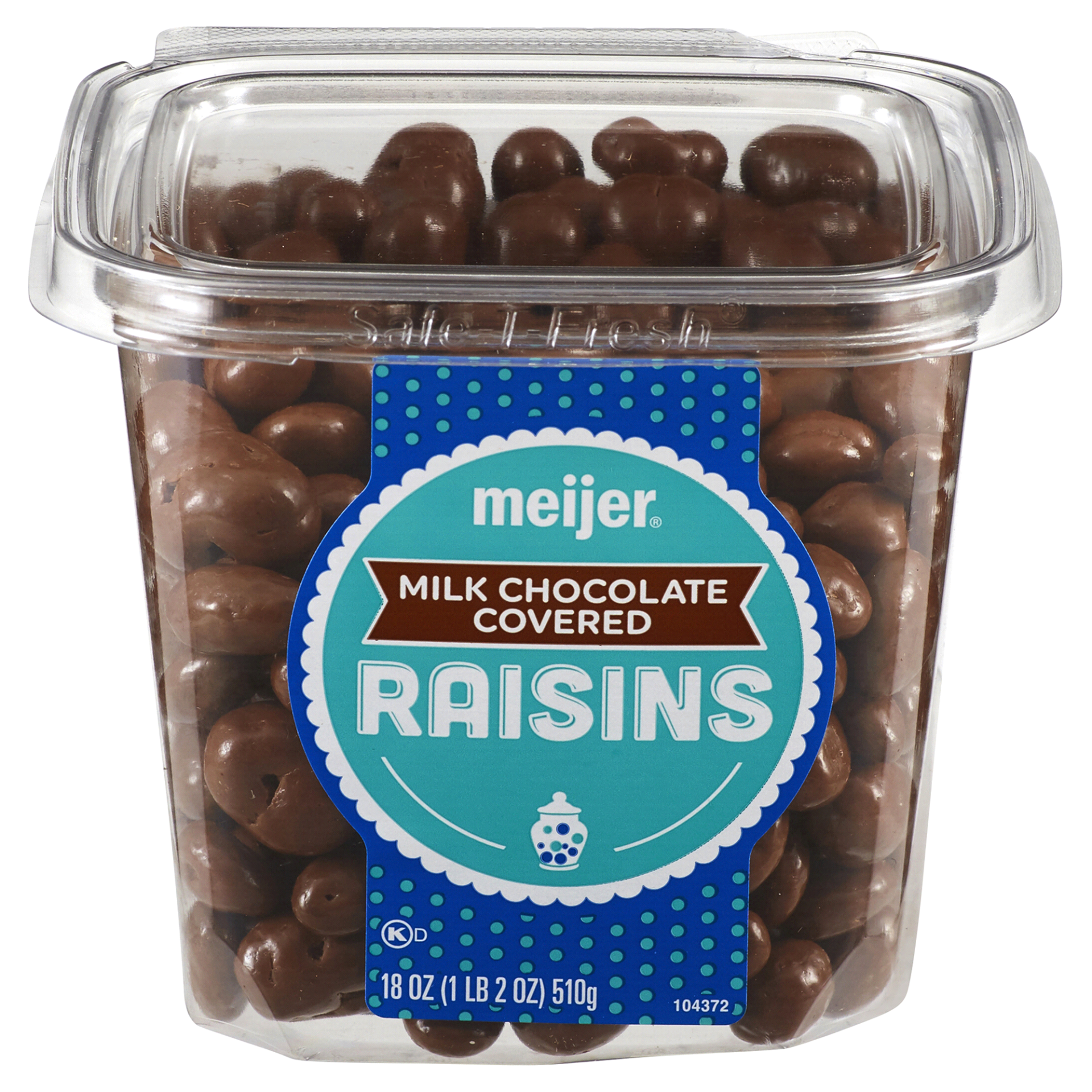 slide 1 of 2, Meijer Milk Chocolate Covered Raisins, 18 oz