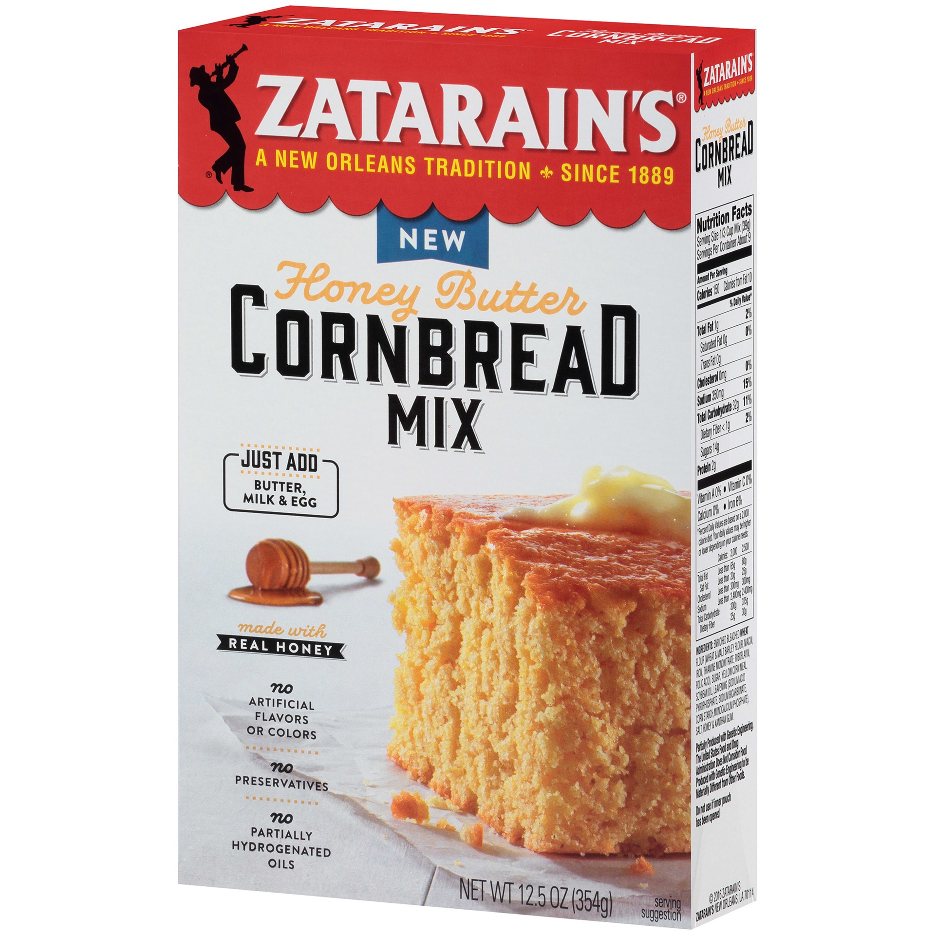 slide 5 of 5, Zatarain's Honey Butter Cornbread Mix, 12.5 oz