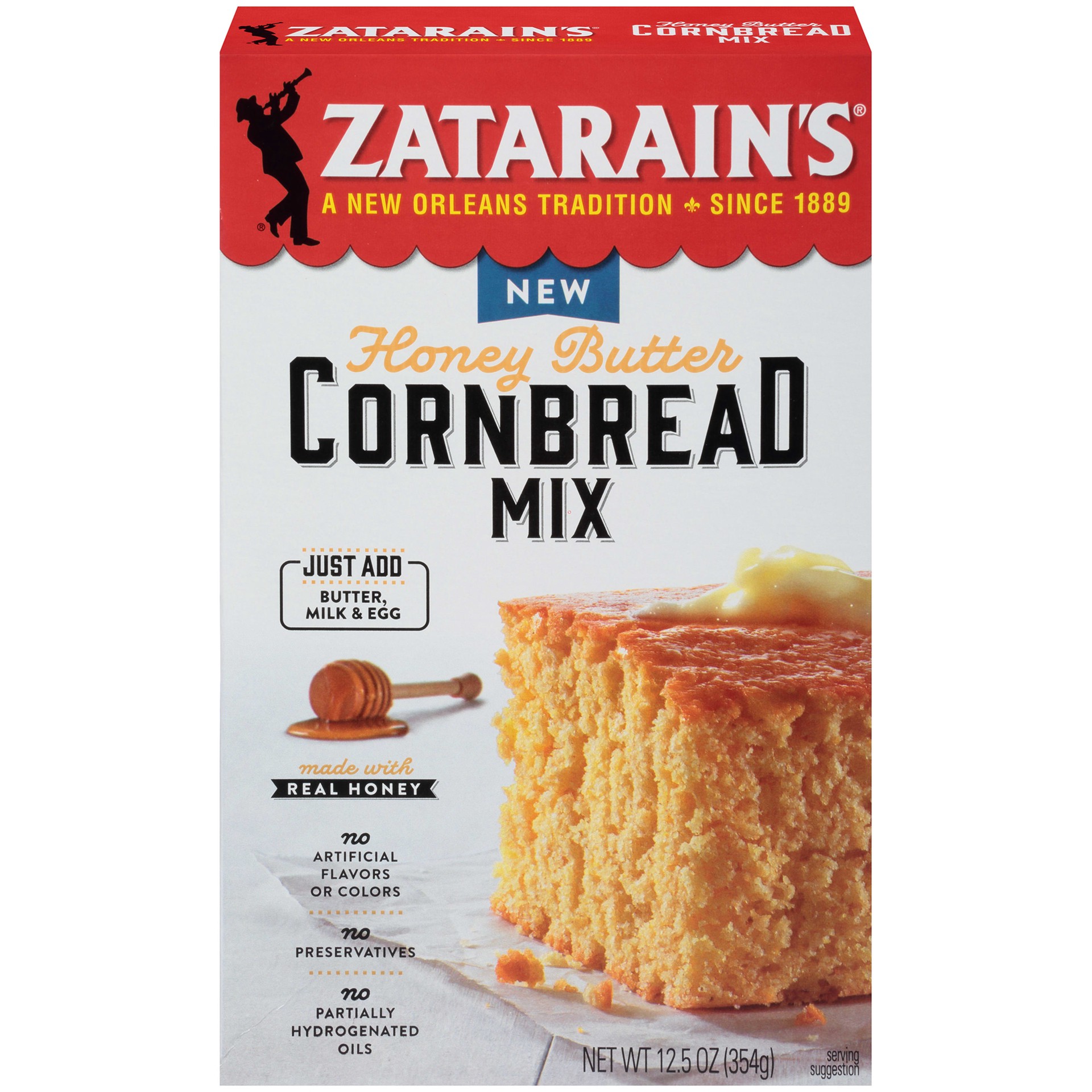 slide 1 of 5, Zatarain's Honey Butter Cornbread Mix, 12.5 oz