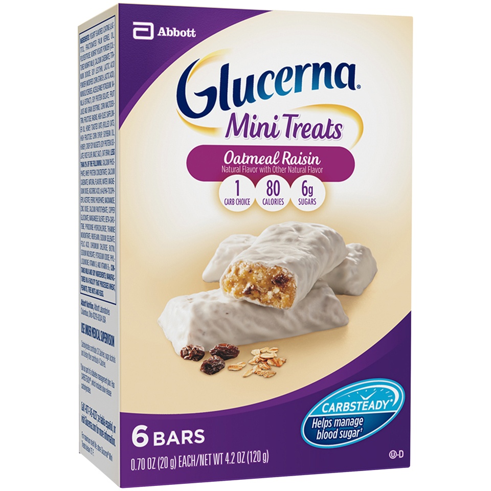 Glucerna Oatmeal Raisin Mini Snack Nutrition Bars 6 ct; 0.7 oz Shipt