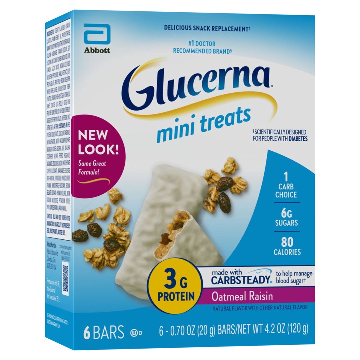 slide 4 of 4, Glucerna Mini Treats Oatmeal Raisin Bars 6 - 0.70 oz Bars, 6 ct