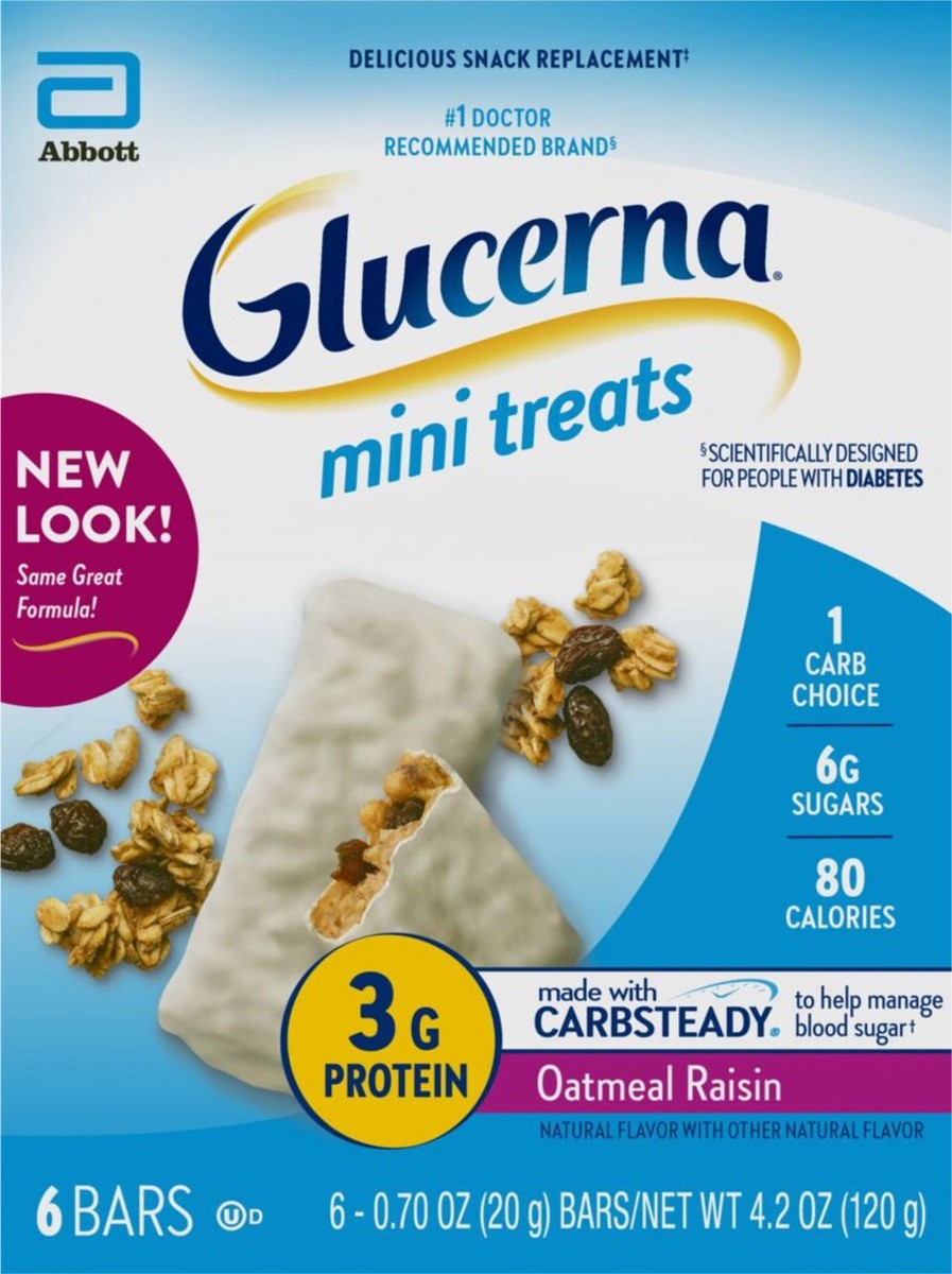 slide 3 of 4, Glucerna Mini Treats Oatmeal Raisin Bars 6 - 0.70 oz Bars, 6 ct