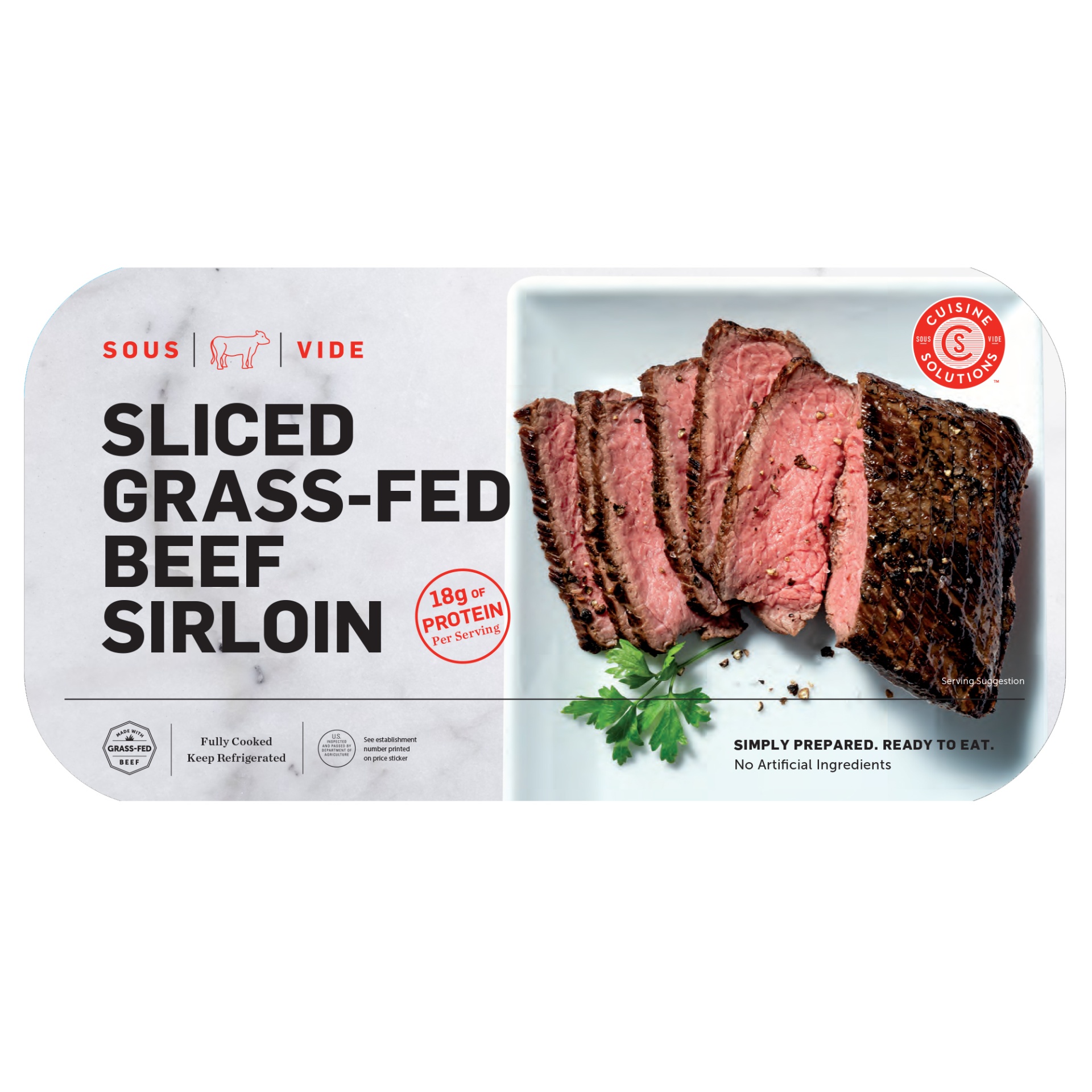 slide 1 of 1, Cuisine Solutions Grass Fed Beef Sliced Sirloin, per lb