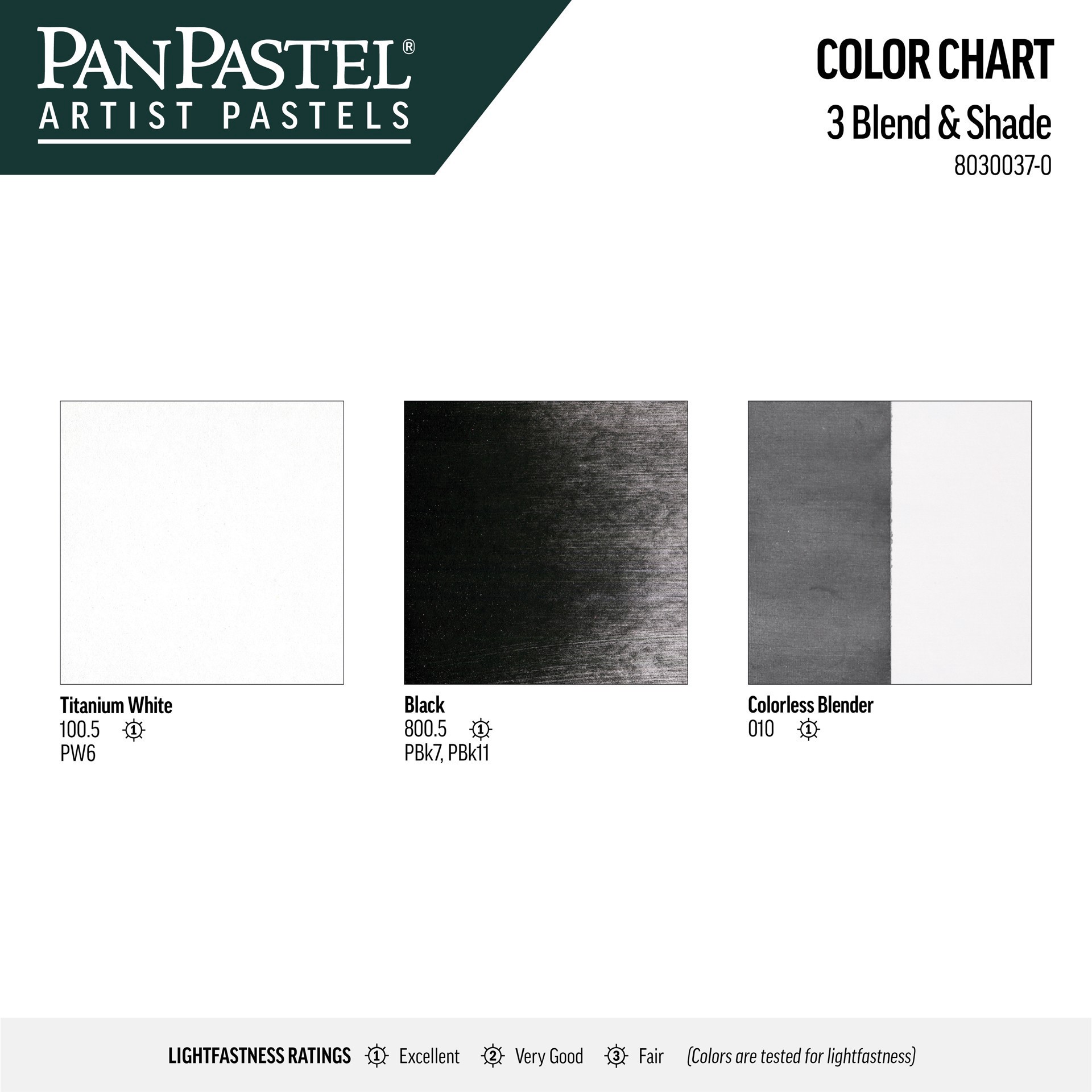 slide 3 of 9, PanPastel Blend & Shade Artist Pastels, 100.5 titanium white, 800.5 black and 010 colorless blender