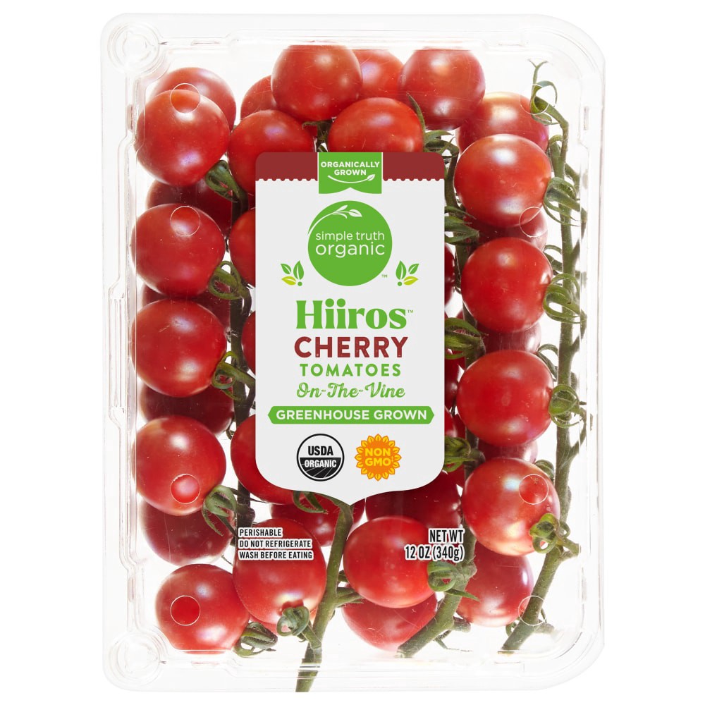 slide 2 of 2, Simple Truth Organic Hiiros Cherry Tomatoes On The Vine, 12 oz