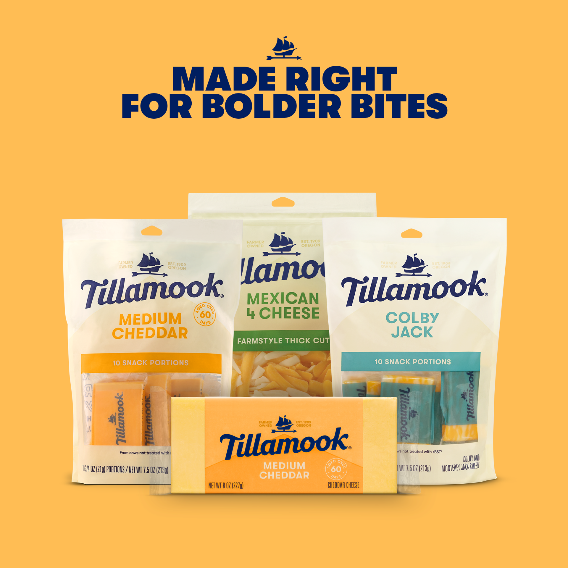 slide 3 of 5, Tillamook Colby Jack Cheese Snack Portions, 7.5oz, 10ct, 21.26 g