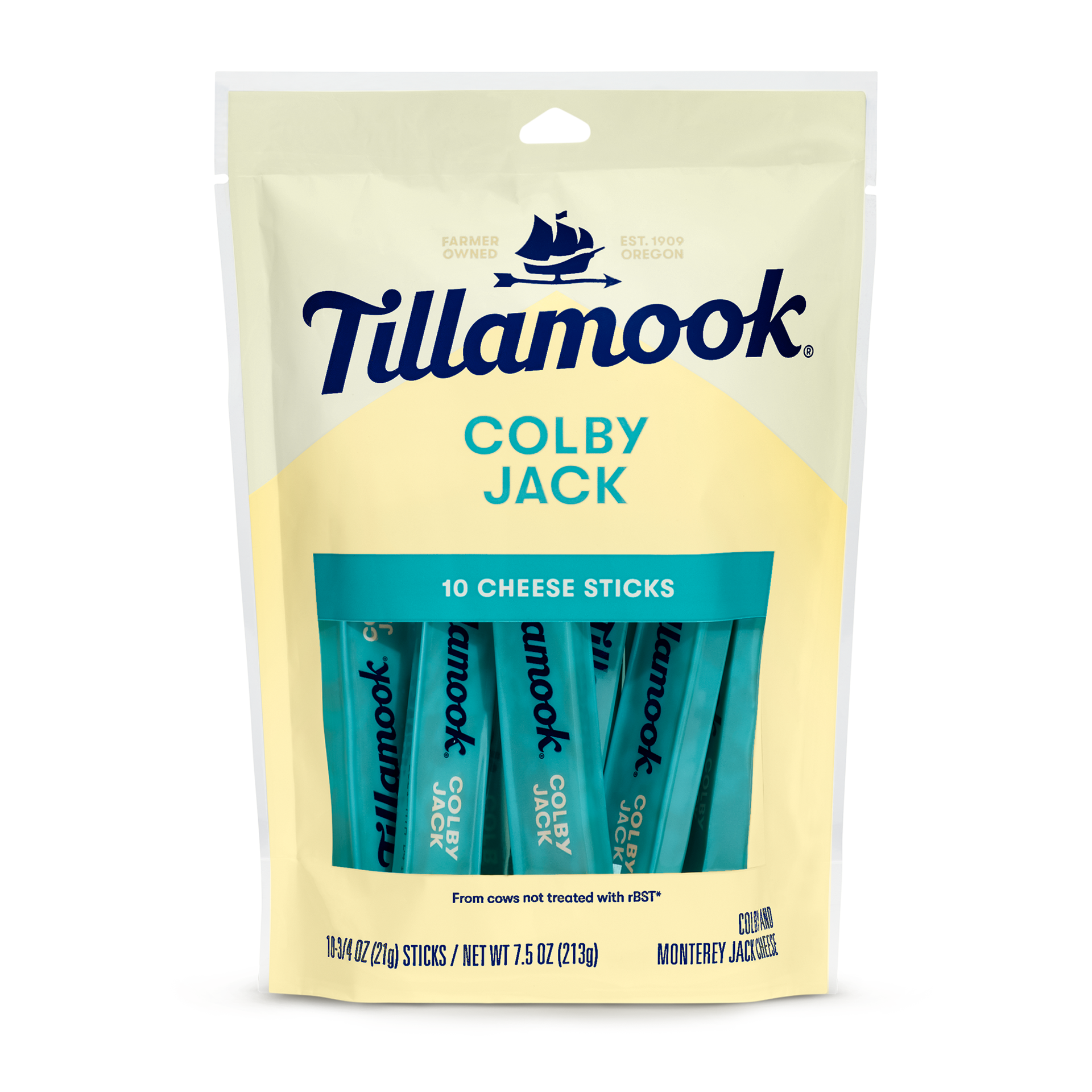 slide 1 of 5, Tillamook Colby Jack Cheese Snack Portions, 7.5oz, 10ct, 21.26 g