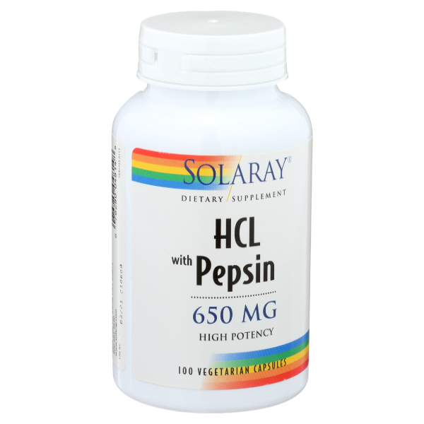 slide 1 of 1, Solaray Hci Pepsin High Potency, 100 ct