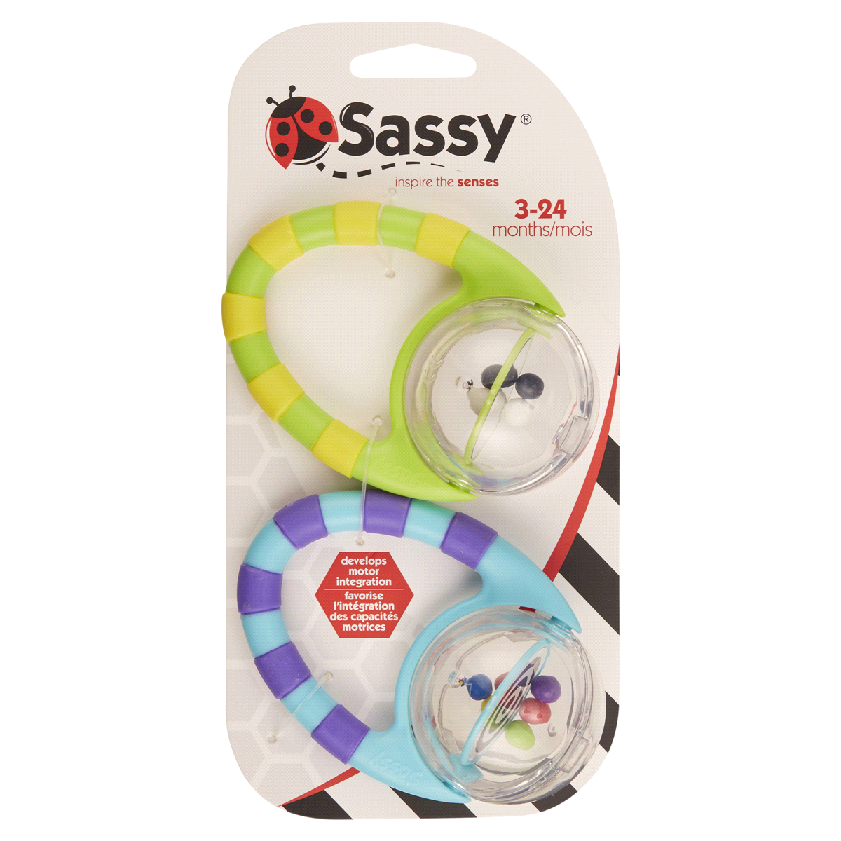 slide 1 of 5, Sassy Flip & Grip Rattle, 2 ct