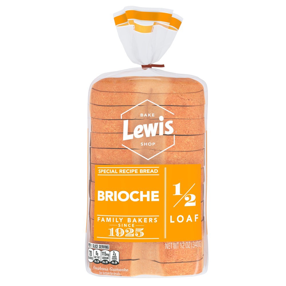 slide 5 of 5, Lewis Bake Shop Lbs Half Loaf Brioche Bread, 12 oz