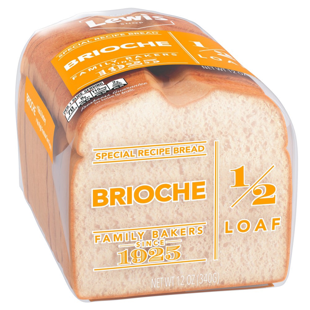 slide 3 of 5, Lewis Bake Shop Lbs Half Loaf Brioche Bread, 12 oz