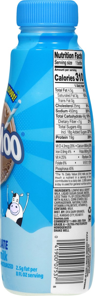 slide 2 of 7, TruMoo Chocolate Low Fat ESL Milk 14oz, 12 fl oz