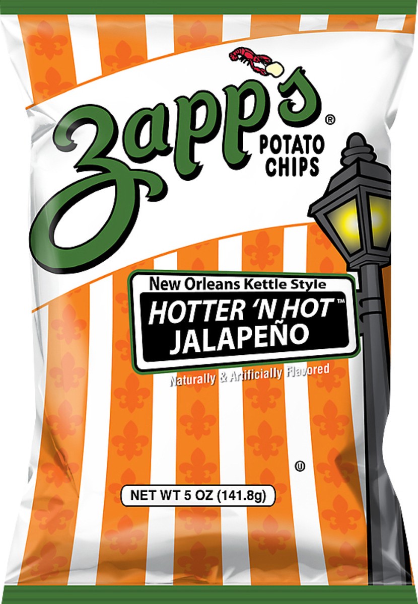 slide 3 of 11, Zapp's New Orleans Kettle Style Hotter n Hot Jalapeno Potato Chips 5 oz, 5 oz