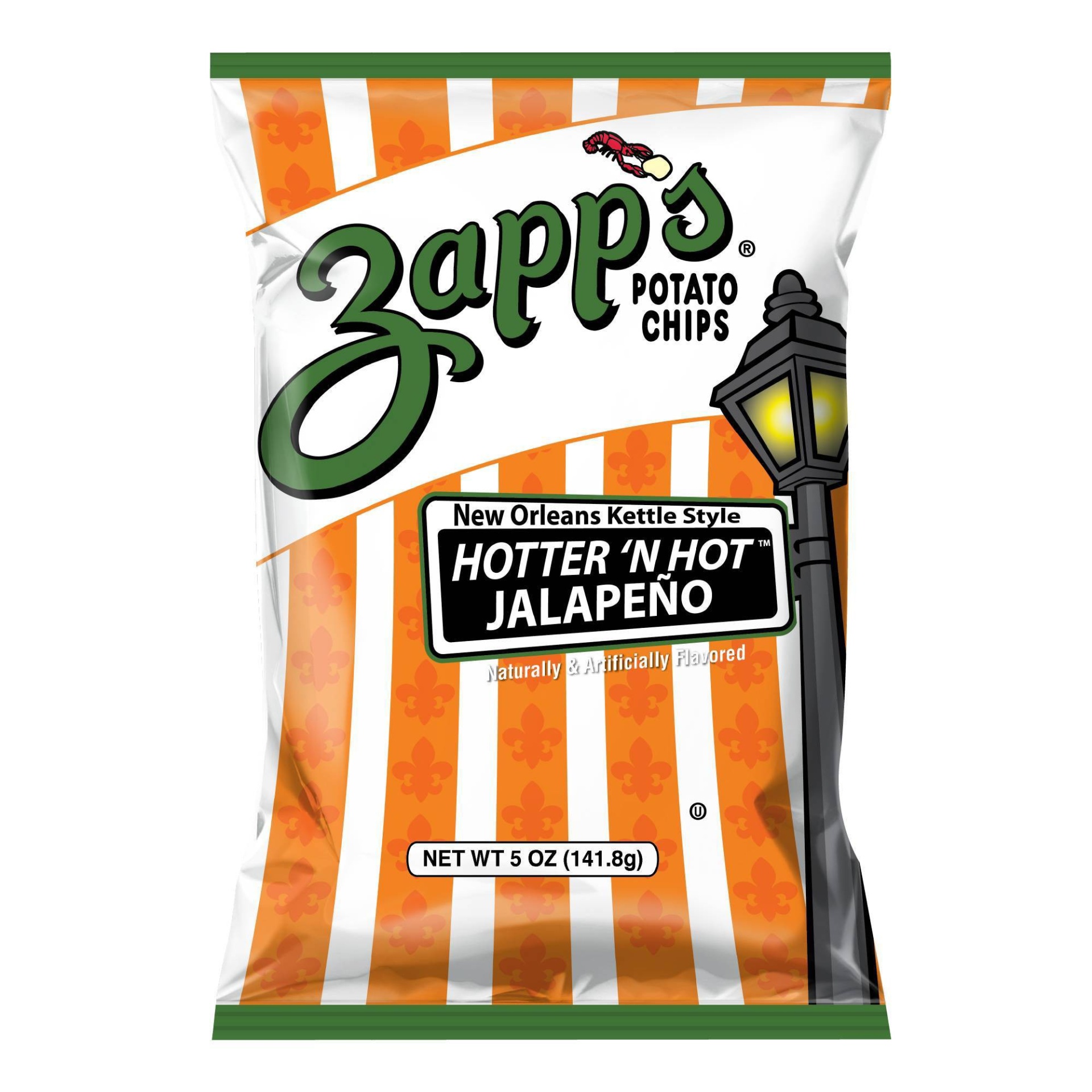 slide 1 of 4, Zapp's New Orleans Kettle Style Hotter'N Hot Jalapeno Potato Chips, 5 oz